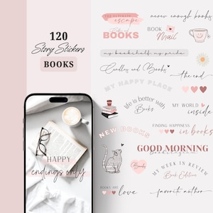 Instagram Story Stickers BOOKS | Bookstagram | Book Lover | Storysticker | Bücherliebe | Insta Reading | Lettering | Bookish Lesen Buch Blog