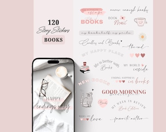 Instagram Story Stickers BOOKS | Bookstagram | Book Lover Story Stickers | Book love | Insta reading | lettering | Bookish Reading Book Blog