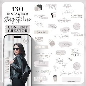 Instagram Story Sticker Content Creator | Influencer | Lettering | Clipart | Blogger | Storysticker | Black | Beige | Daily | Basic