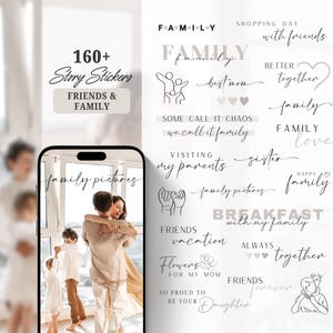 Adesivi per storie di Instagram Famiglia e amici / Amicizia / Nonna Nonno Sorella Fratello Mamma Papà Migliore amica / Storysticker / Lettering in inglese
