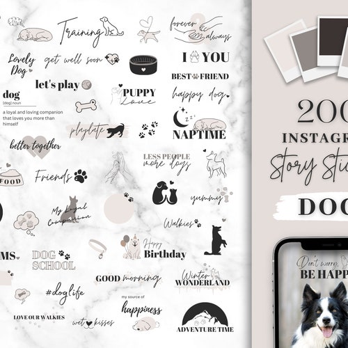 Dog Story Sticker Instagram Sticker Digital Stickers Dog Etsy