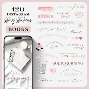 Instagram Story Stickers BOOKS | Bookstagram | Book Lover Story Stickers | Book love | Insta reading | lettering | Bookish Reading Book Blog