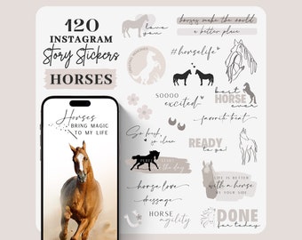 Instagram Story Sticker Pferd Pony Liebe Basic Reiten Stall Pferdepflege Bodenarbeit Storysticker | Lettering Sticker | Instant Download PNG