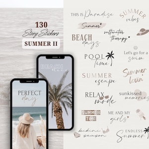 Instagram Story Sticker Sommer II | Strand | Pool | Sonnenschein | Kalligraphie Lettering Storysticker Words | Daily | Summer Storysticker