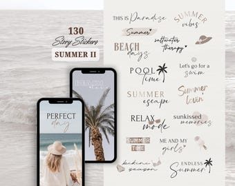 Instagram Story Sticker Sommer II | Strand | Pool | Sonnenschein | Kalligraphie Lettering Storysticker Words | Daily | Summer Storysticker