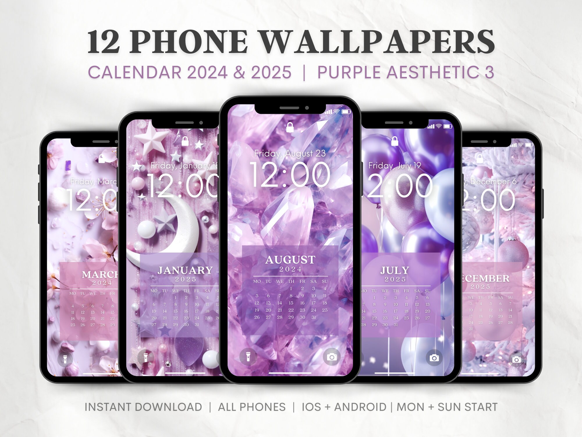 phone-calendar-wallpapers-2024-2025-lockscreen-calendar-iphone-wallpaper-purple-aesthetic-background-sunday-start-monday-start-etsy