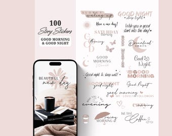 Instagram Story Sticker Good Morning And Good Night | Gute Nacht | Guten Morgen | Kaffee | Kalligraphie Lettering  Storysticker Words, Daily