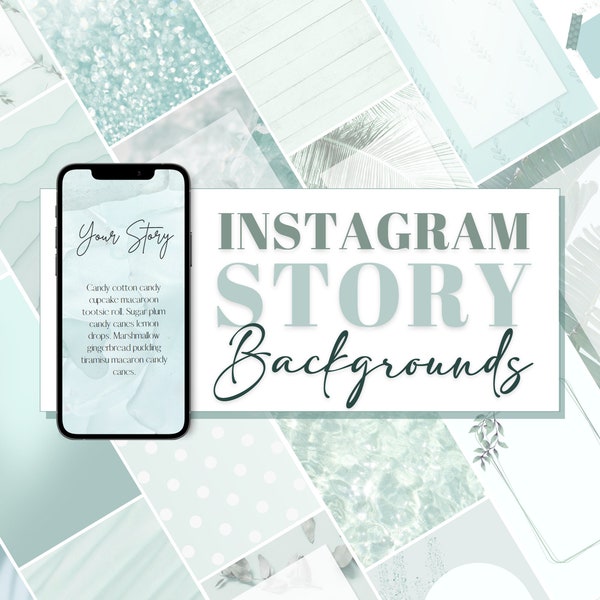 70 Instagram Story Backgrounds mintgrün | Wallpaper | Template | Hintergründe, Minimal, Digital Paper, Digital Download, Pastellgrün Salbei