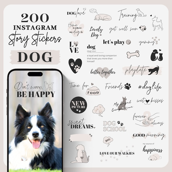 Instagram Story Sticker Dog | Pets | Puppy | Love | Storysticker | Haustier | Hund | Dogs | Digital | Instagram Elements | PNG | Stories