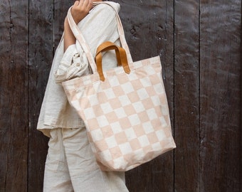 Block Printed Carryall Tragetasche, Heavy Duty Canvas Tragetasche, Bedruckte Tragetasche