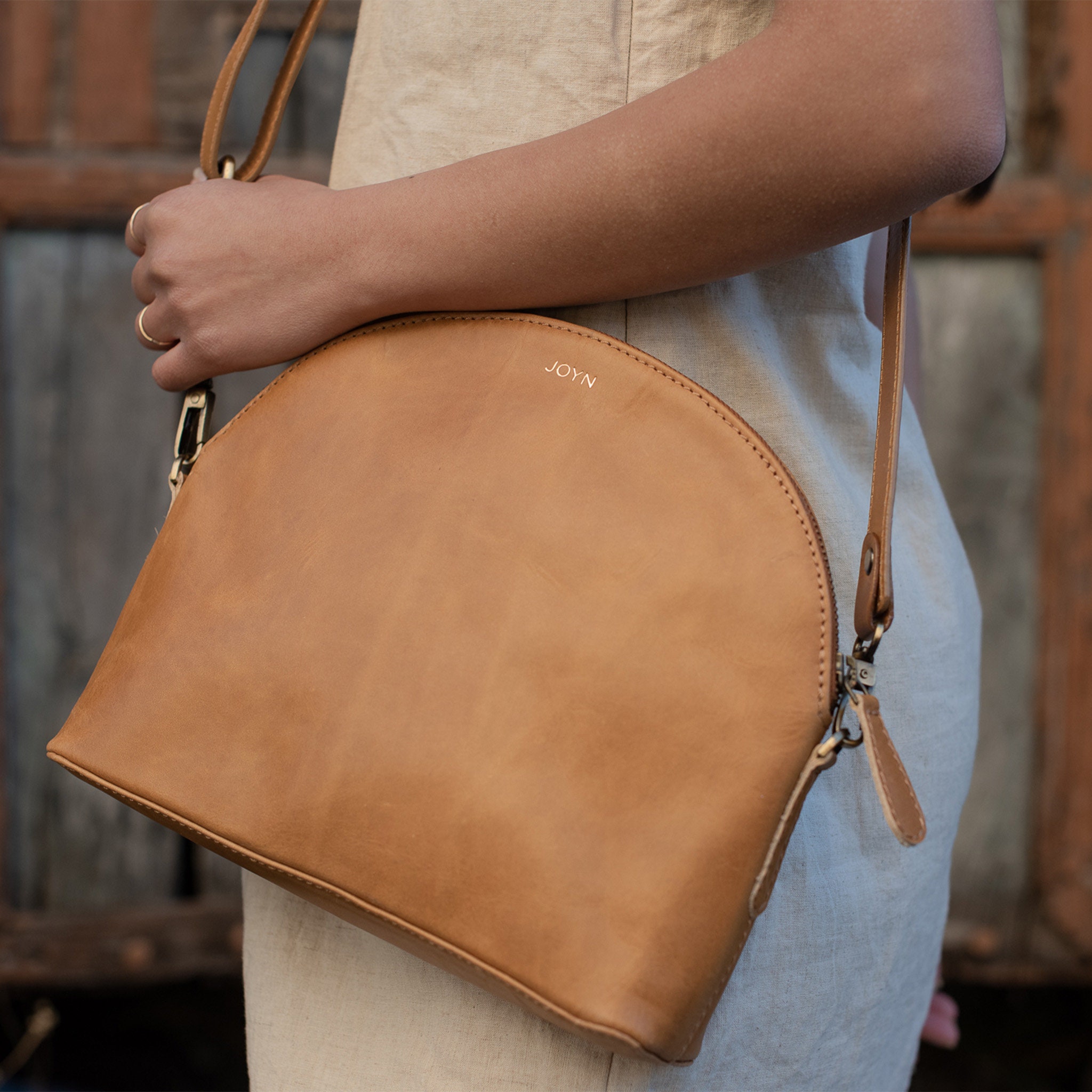 A.P.C. Demi-Lune Mini Leather and Corduroy Cross-Body Bag