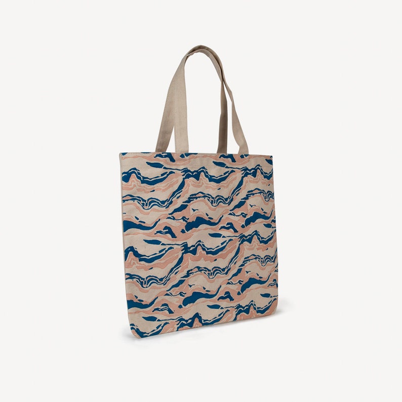 Block Printed Market Tote bag, Heavy Duty Canvas Tote Bag, Printed Tote Bag image 3