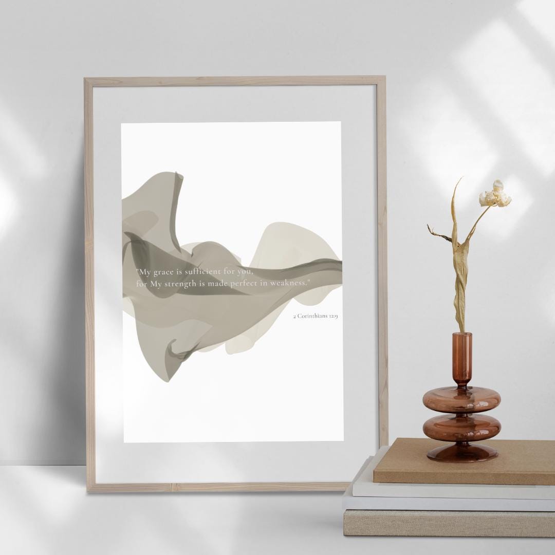 Bible Verse Print | 2 Corinthians 12:9 | Biblical Wall Art ...