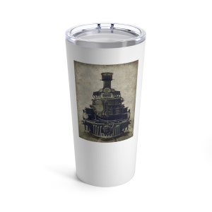 Vintage Train Photo Tumbler // 20oz, Laser Engraved Tumbler, Stainless Steel Mug, Insulated Tumbler, Vintage Tumbler, Hot Cold Mug