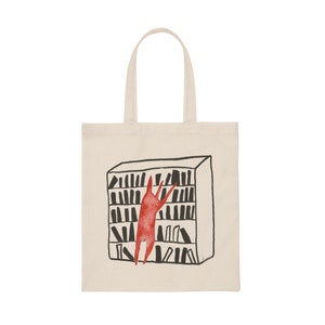 Book Self // Canvas Tote Bag, Book Lovers Tote, Gift for Book Lover, Gift For Bookworms, Gift For Teachers, Readers&#39; Tote, Library Tote