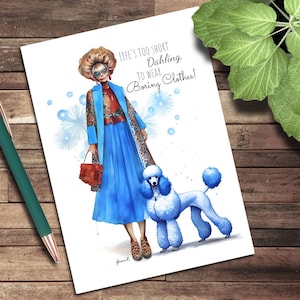 Carte de voeux, Carte de correspondance vierge, Dahling Lifes Too Short Fashion, Illustrations couper-coller, Illustrations de mode, Fantastique