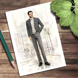 Carte de voeux, carte de correspondance vierge, personnage principal classique - Robert Taylor, illustrations, vintage, Hollywood, film, classique, film, nostalgie
