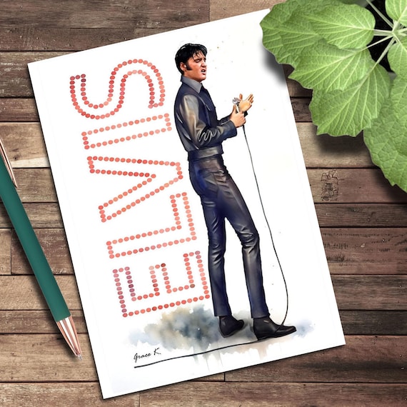 Elvis Presley 68 Comeback Special, Illustration Note Card, Classic