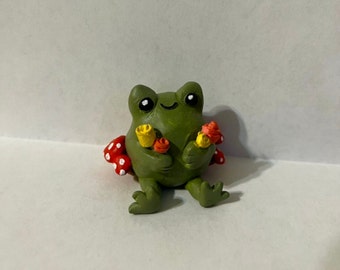 Cottagecore Frog Figure