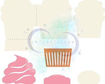 Customizable Cupcake Gift Card Holder SVG, PNG & PDF for Cricut, Silhouette, Hobby Lasers, etc.