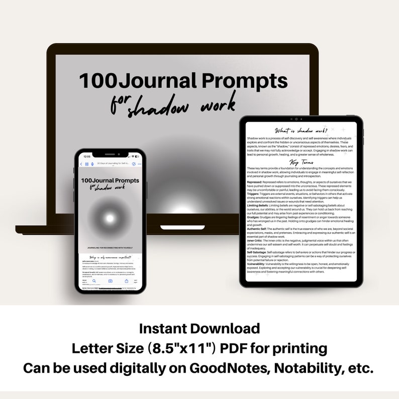 Shadow Growth Journal.pdf 100 Journal Prompts for Shadow Work | Personal Growth Journaling ...