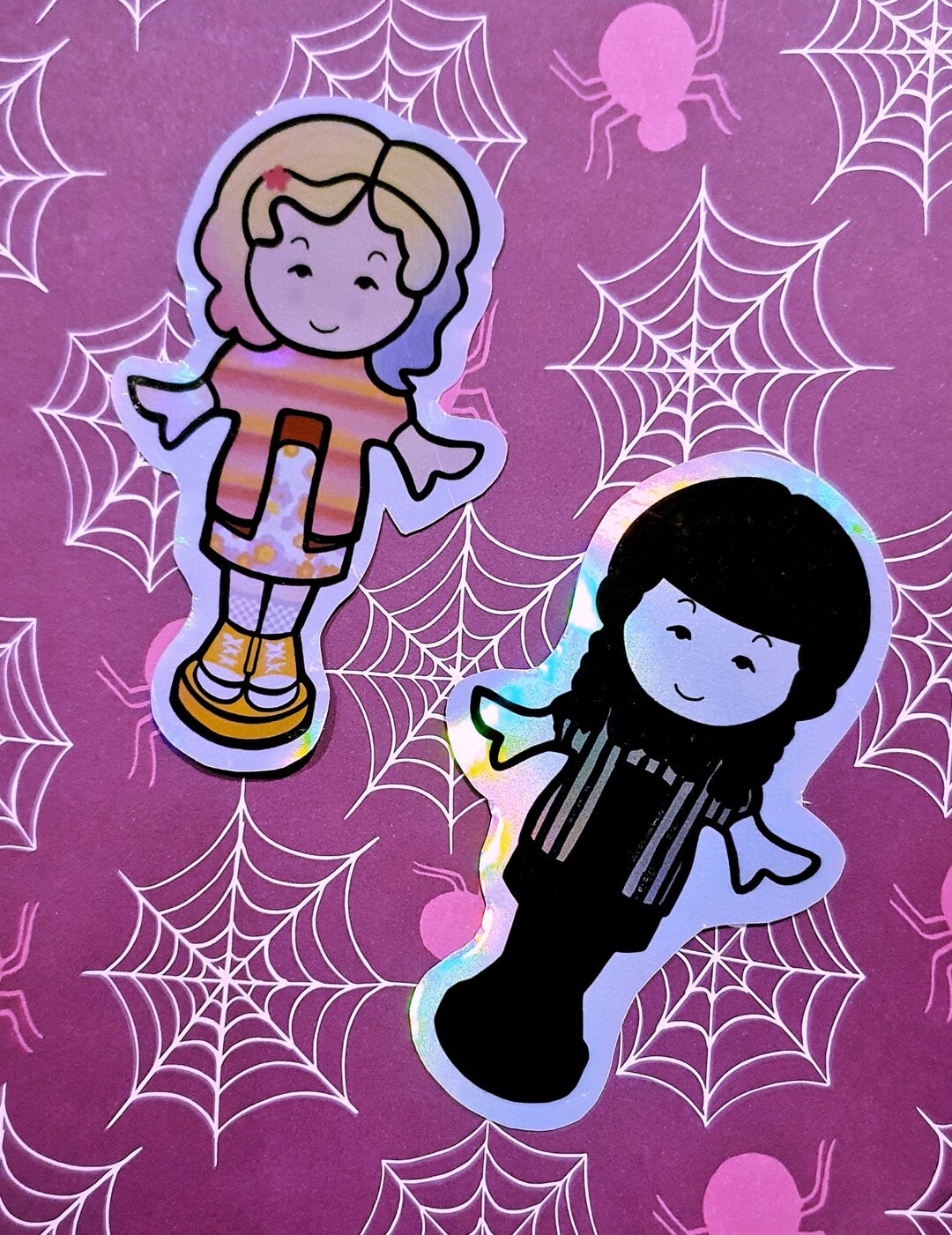 Wednesday Addams and Enid Polly Pocket Holographic Stickers Etsy UK