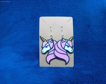 Pendientes de unicornio impresos en 3D: bañados en plata de ley, joyería de fantasía