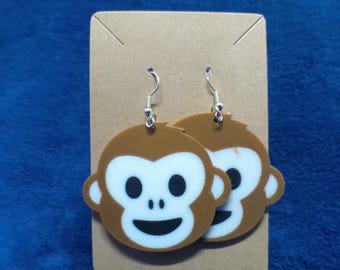 Pendientes de mono para niñas - Joyas hipoalergénicas - Regalo de oro o plata - Regalo para amantes de los monos - Regalo de animales - Pendientes lindos