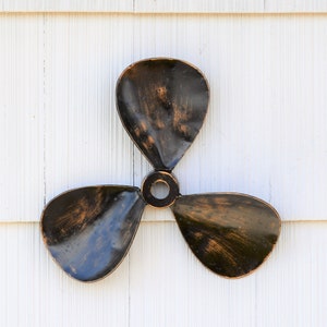 Black Boat Propeller, Metal Ship Prop, Nautical Wall Art.  Over 50 colors available