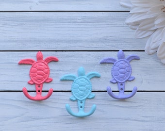 One Turtle Wall Hook, Coastal Bathroom, Tropical Beach House Decor