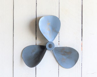 Metal Ship Propeller Wall Decor, Nautical Coastal Beach Art, Boating Sailing Wall Hanging