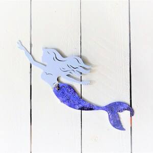 Swimming Mermaid Wall Art, Coastal Beach House Decor - Etsy