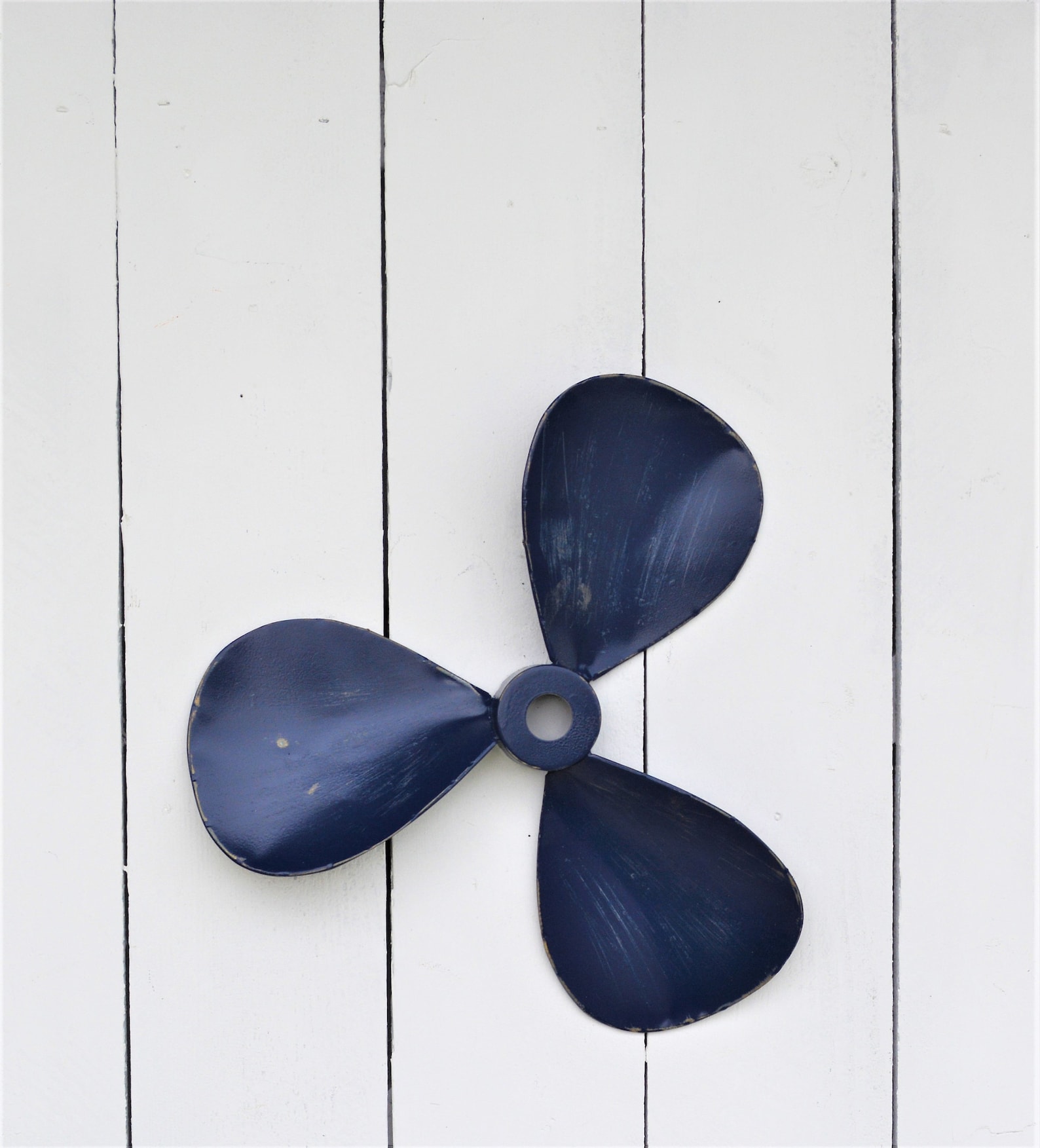 Silver Boat Propeller Wall Decor, Nautical Coastal Beach Art, Boating