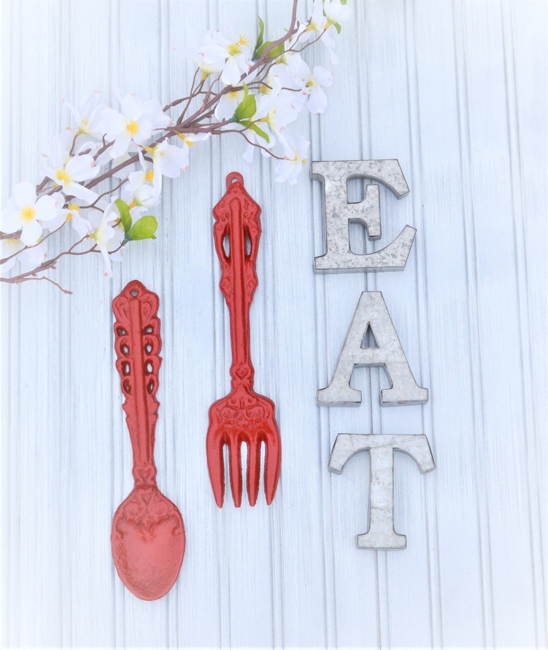 Kitchen Wall Decor, EAT Fork and Spoon Wall Hangings Etsy