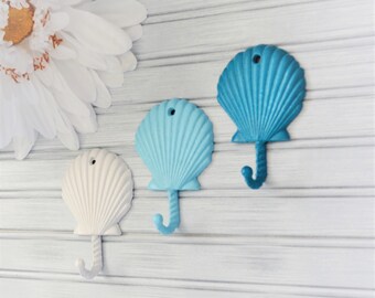 One Scallop Wall Hook, Coastal Bathroom, Tropical Beach House Decor