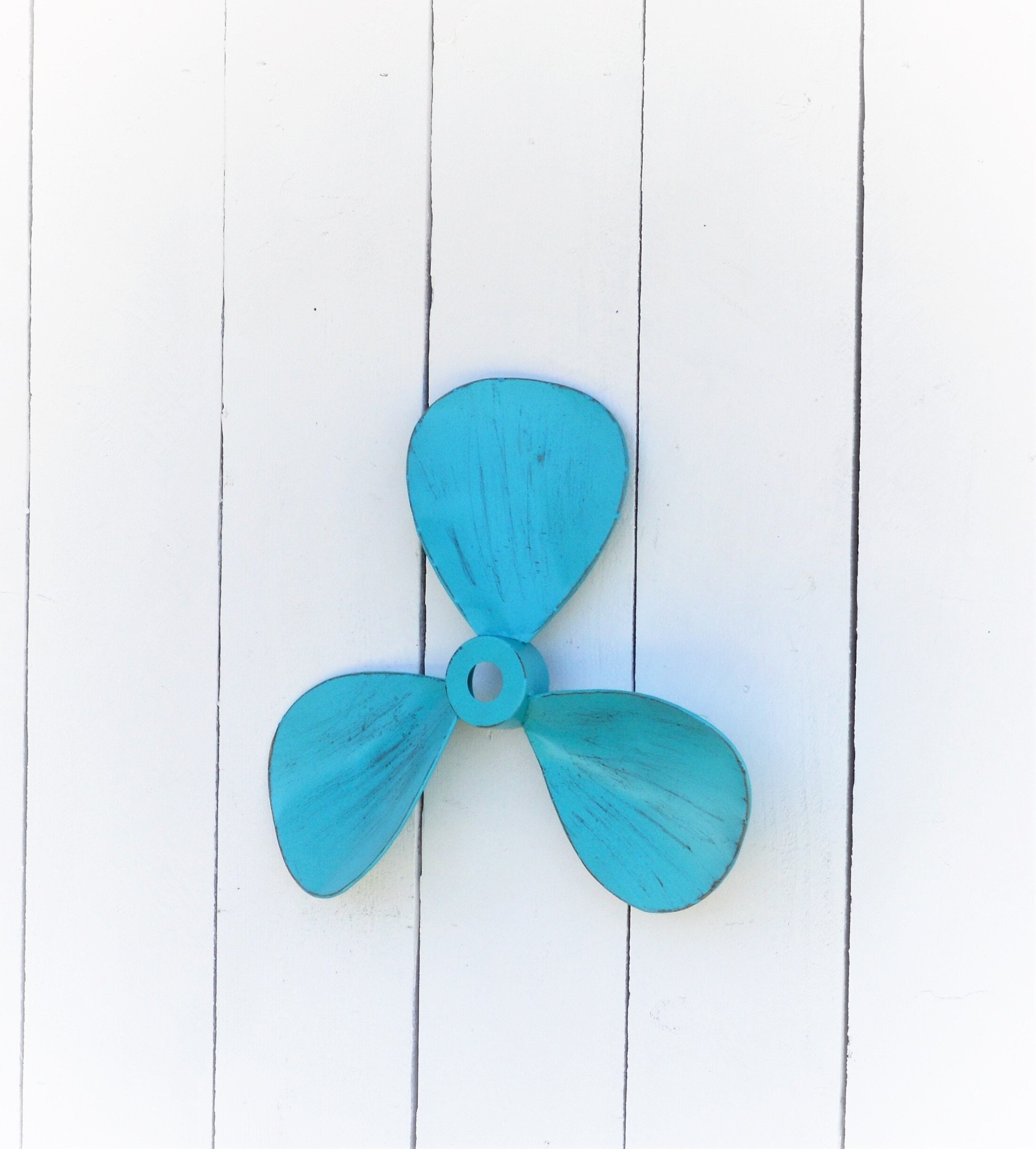 Turquoise Boat Propeller Wall Decor Nautical Coastal Beach Etsy