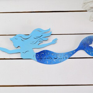 Swimming Mermaid Wall Art, Coastal Beach House Decor - Etsy