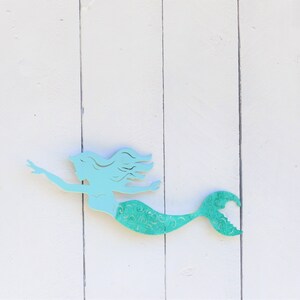 Swimming Mermaid Wall Art, Coastal Beach House Decor - Etsy