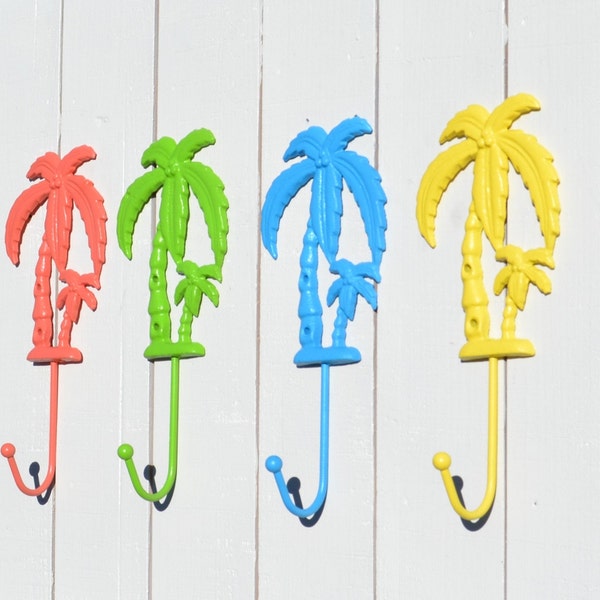 Palm Tree Hook, Beach House Coastal Bathroom Decor, Coat Towel Hat Rack Hardware