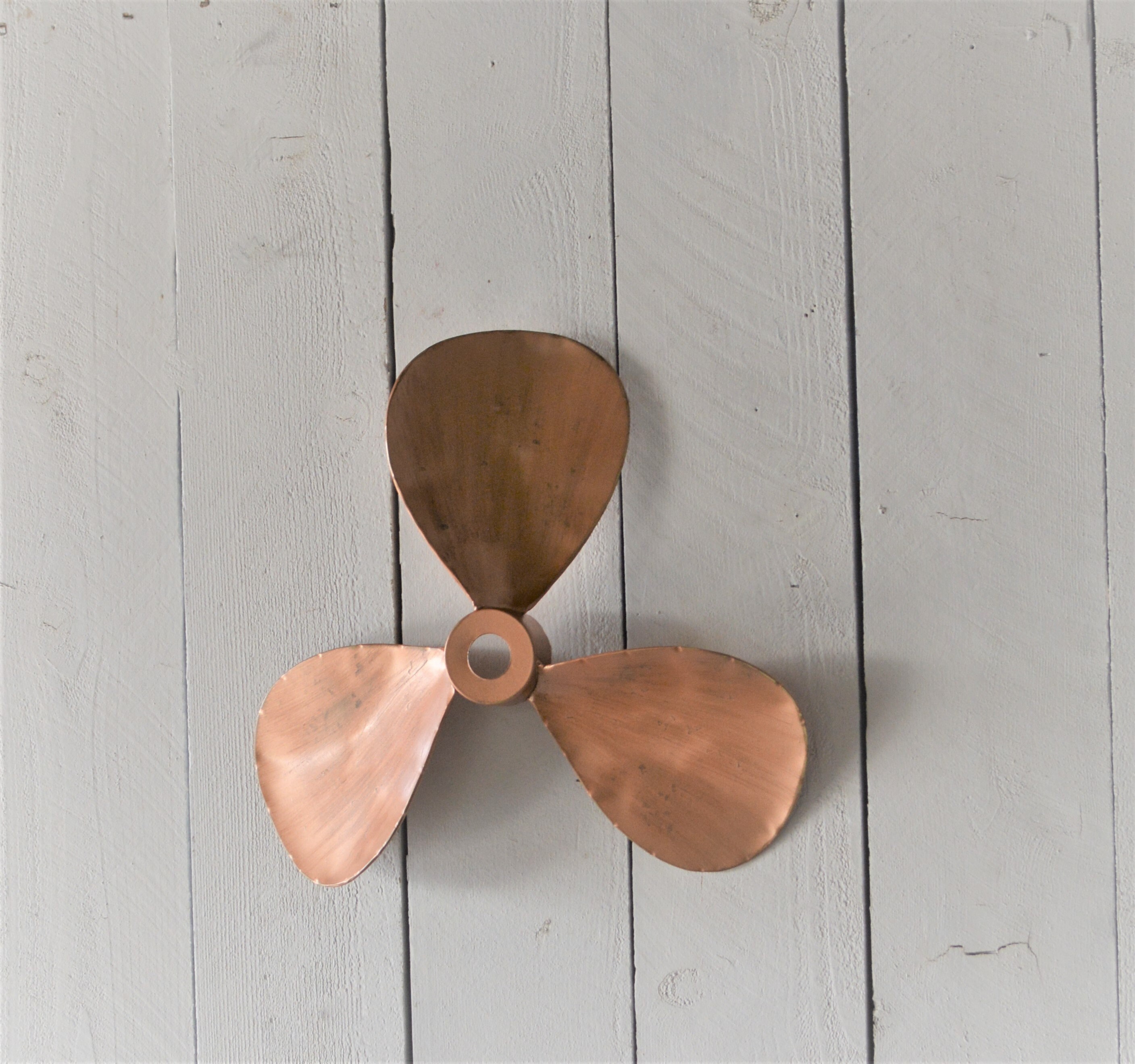 Silver Boat Propeller Wall Decor, Nautical Coastal Beach Art, Boating