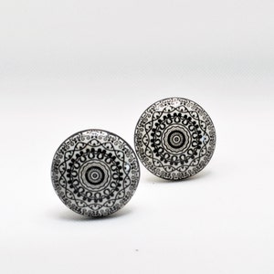 Black Ribbon knob, Ceramic drawer pull, Persian Door Handle, Kitchen Cabinet Hardware