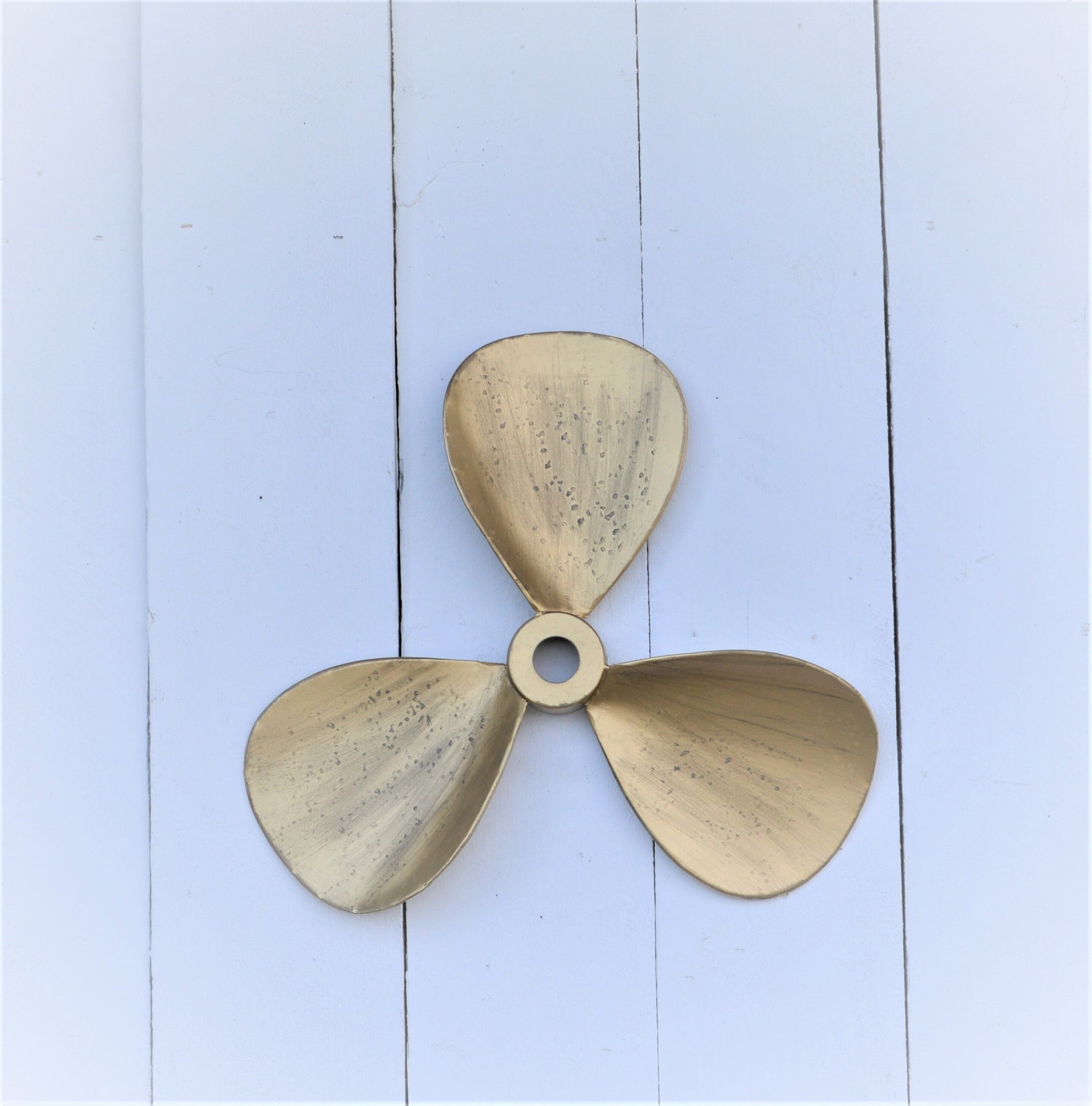 Silver Boat Propeller Wall Decor, Nautical Coastal Beach Art, Boating