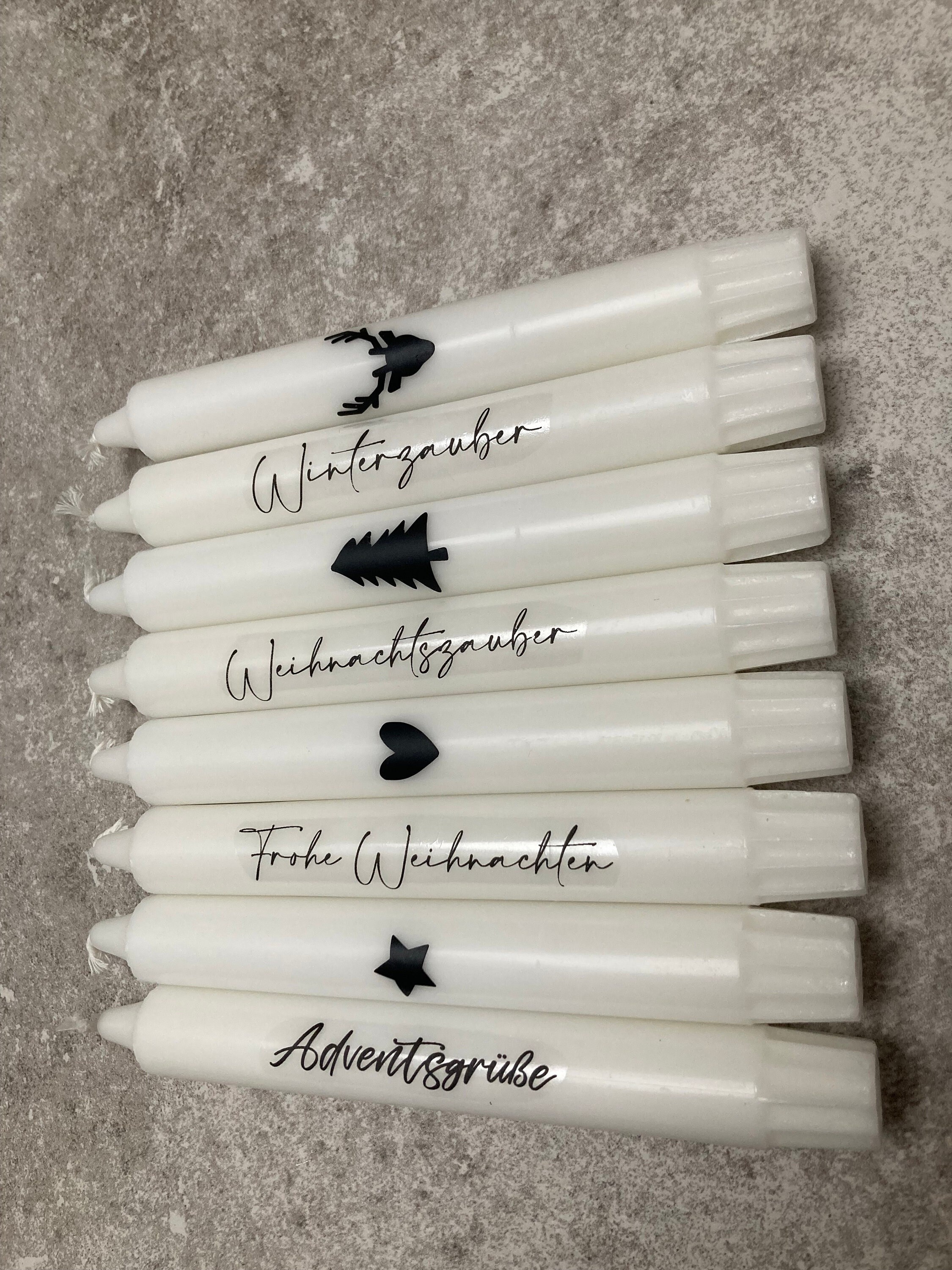 Weihnachtskerze Kerze / Stabkerze / Kerze mit Spruch / Kerze mit