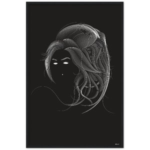 Amy Winehouse, black and white poster, print, design, decoration, musician, portrait. Black version.