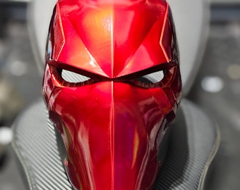 Red Hood Helmet Red Ronin Mask WEARABLE life size | Red Hood headphone stand decoration