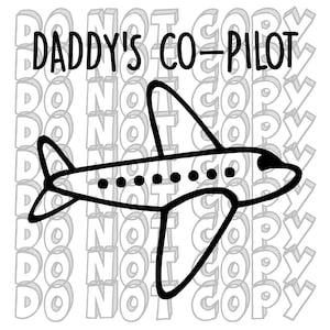SVG copiloto de papá, diseño de niña, diseño de niño, bebé piloto de papá, regalo de bebé piloto, anuncio de nacimiento de piloto, archivo cortado