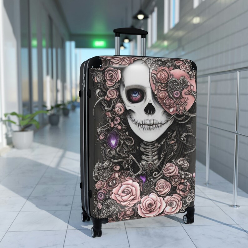Sugar Skull Carry on Luggagetravel Suitcase Luggage Setday Etsy