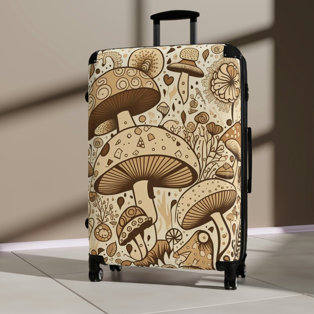 Mushroom Carry on Luggage Mushroom Bag Cottagecore Rolling Suitcase Set