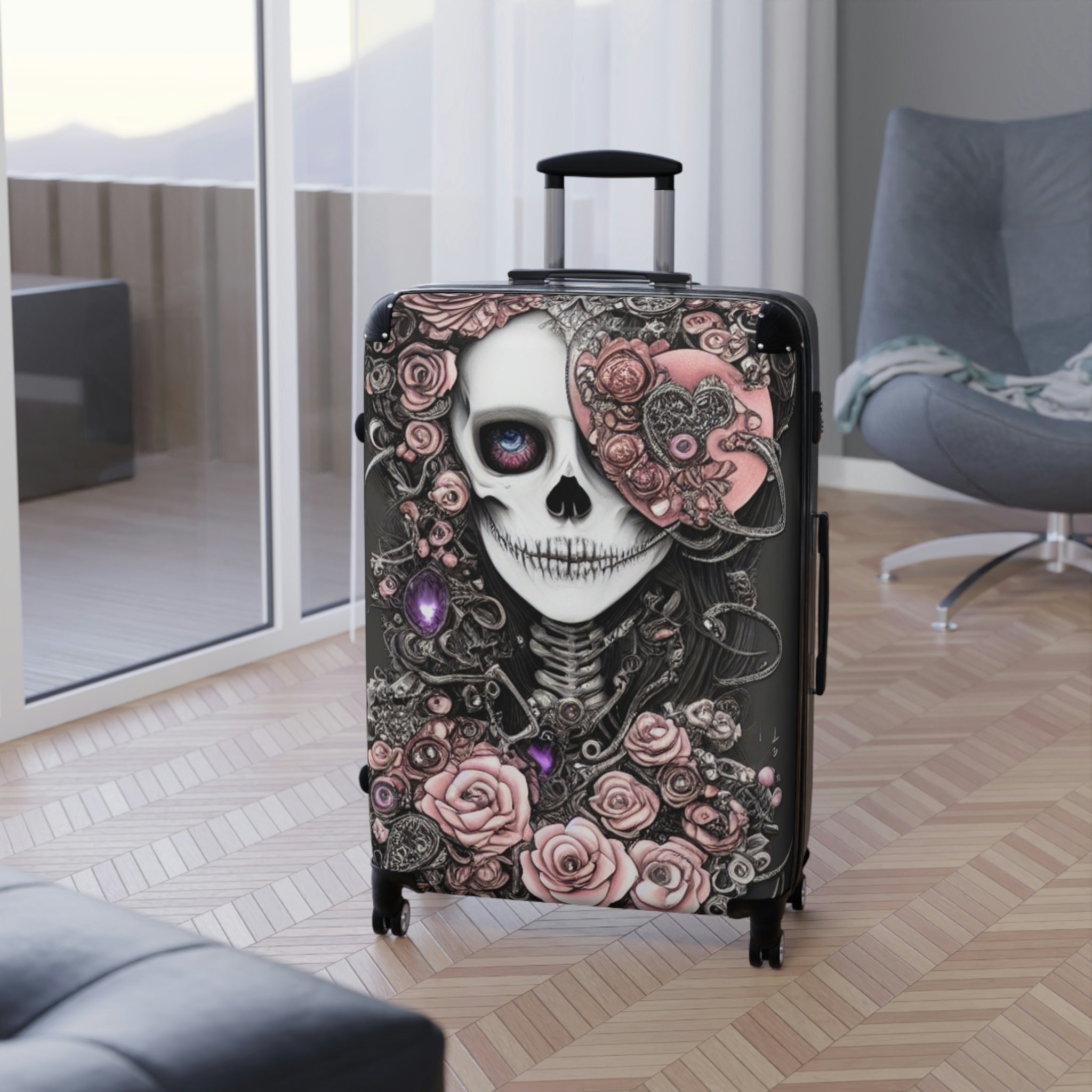 Sugar Skull Carry On Luggage Day of the Dead Suitcase