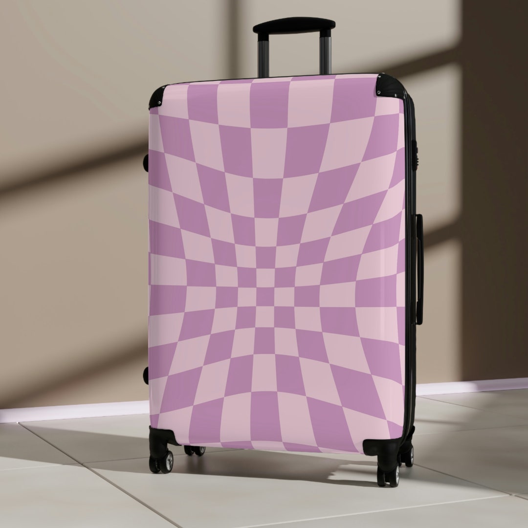 Checkered Y2K Carry on Luggagedanish Pastel Travel Suitcase Etsy